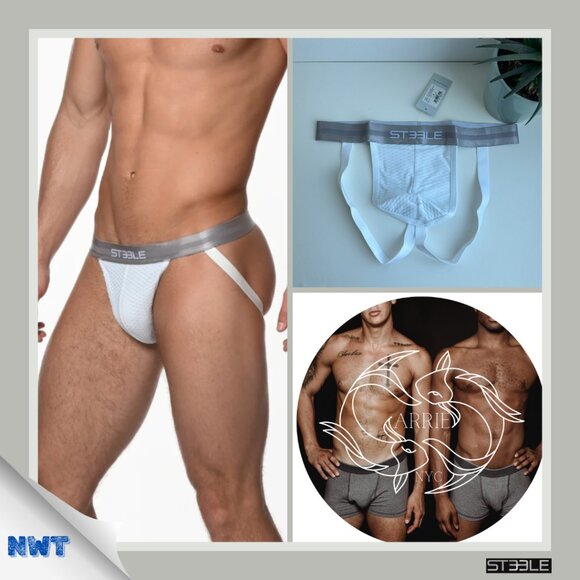ST33LE - White Nylon Elastane Diamond Mesh Jockstrap (M) - Picture 1 of 7